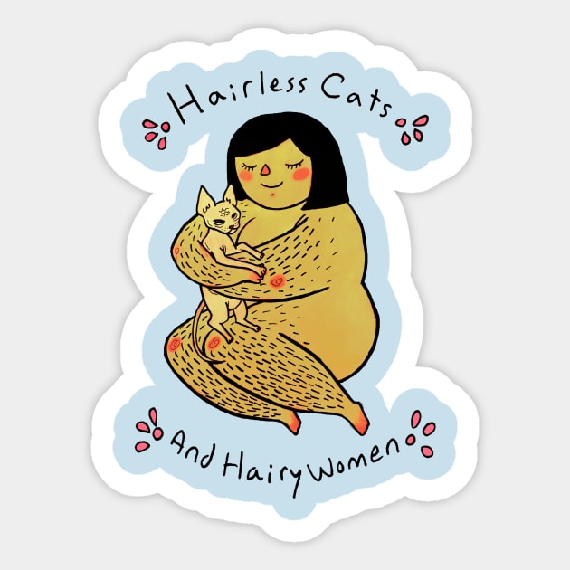 Hairless Cats & Hairy Women <3 Sticker by Tamaghosti